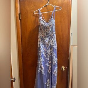 Purple Floral Prom Dress